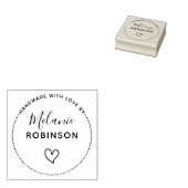 Cute Heart | Handgemaakt met liefde op aangepaste  Rubberstempel (Gestempeld)