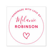 Cute Heart | Handgemaakt met liefde op aangepaste  Zelfinktende Stempel (Design)