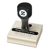 Cute Heart Handmade Product Name in Script Rubberstempel (Stempel)