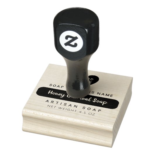 Cute Heart Handmade Product Name in Script Rubberstempel (Stempel)