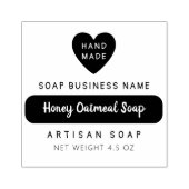 Cute Heart Handmade Product Name in Script Rubberstempel (Afrduk)