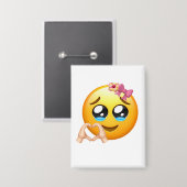 Cute Heart Hands Emoji Speld - Coquette Stijl Button (Voorkant / Achterkant)