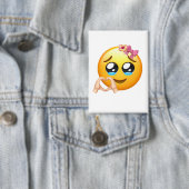 Cute Heart Hands Emoji Speld - Coquette Stijl Button (Insitu)