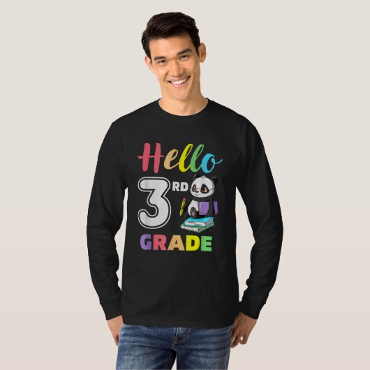 Cute Heart Hello 3rd Grade First Day Back To Schoo T-shirt (Voorkant volledig)