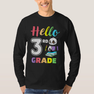 Cute Heart Hello 3rd Grade First Day Back To Schoo T-shirt