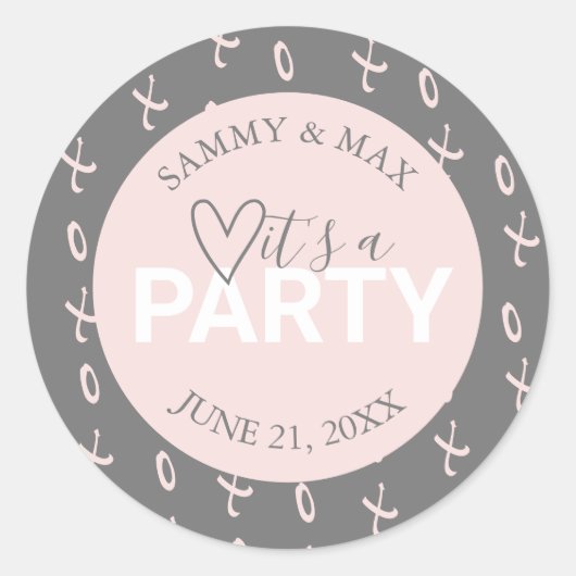 Cute Heart Het is een partijgenoot Sticker (Voorkant)