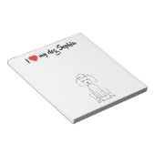 Cute Heart I hou van mijn hond Custom Whimsical Notitieblok (Schuin)