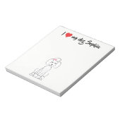 Cute Heart I hou van mijn hond Custom Whimsical Notitieblok (Linkerzijde)