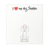 Cute Heart I hou van mijn hond Custom Whimsical Notitieblok (Voorkant)