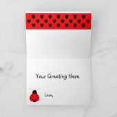 Cute Heart Ladybug Valentine Greeting Card Feestdagen Kaart (Binnen)