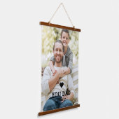 Cute HEART LIEFT U DAD Photo Names Hangend Wandkleed (Gebogen)