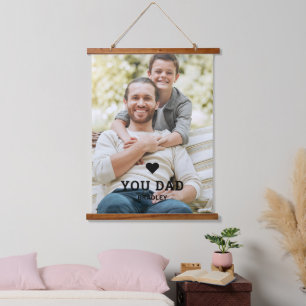 Cute HEART LIEFT U DAD Photo Names Hangend Wandkleed