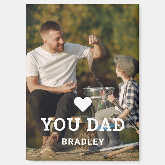 Cute HEART LIEFT U DAD Photo Names Magneet (Voorkant)