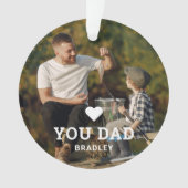 Cute HEART LIEFT U DAD Photo Names Ornament (voorkant)