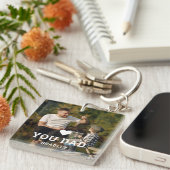Cute HEART LIEFT U DAD Photo Names Sleutelhanger (Voorkant Rechts)