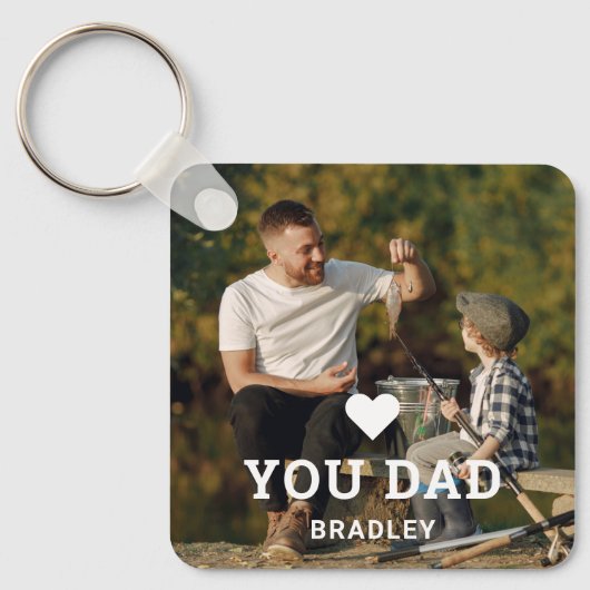 Cute HEART LIEFT U DAD Photo Names Sleutelhanger (Voorkant)