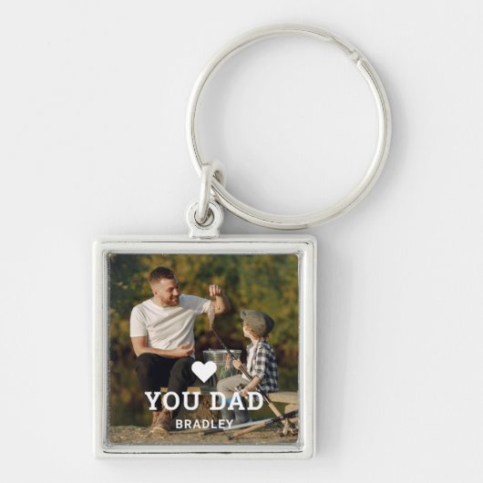 Cute HEART LIEFT U DAD Photo Names Sleutelhanger (Voorkant)