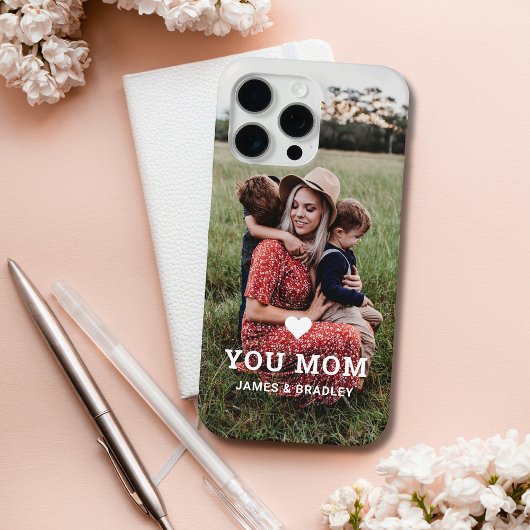 Cute HEART LIGT U MOM Moederdag Foto Case-Mate iPhone Case