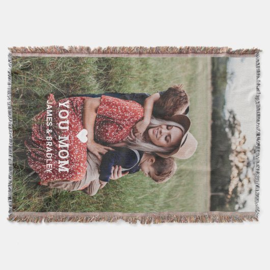 Cute HEART LIGT U MOM Moederdag Foto Deken (Voorkant)