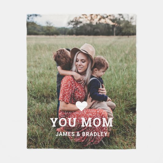 Cute HEART LIGT U MOM Moederdag Foto Fleece Deken (Voorkant)