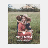 Cute HEART LIGT U MOM Moederdag Foto Fleece Deken (Voorkant)