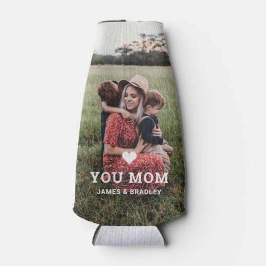 Cute HEART LIGT U MOM Moederdag Foto Flesjeskoeler (Voorkant)