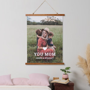 Cute HEART LIGT U MOM Moederdag Foto Hangend Wandkleed