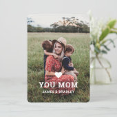 Cute HEART LIGT U MOM Moederdag Foto Kaart (Staand voorkant)