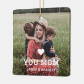 Cute HEART LIGT U MOM Moederdag Foto Keramisch Ornament (Links)