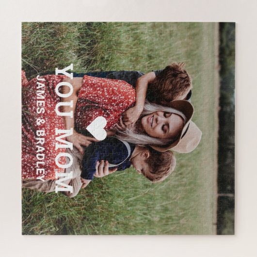 Cute HEART LIGT U MOM Moederdag Foto Legpuzzel (Horizontaal)