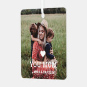 Cute HEART LIGT U MOM Moederdag Foto Metalen Ornament (Voorkant links)