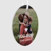 Cute HEART LIGT U MOM Moederdag Foto Ornament (voorkant)