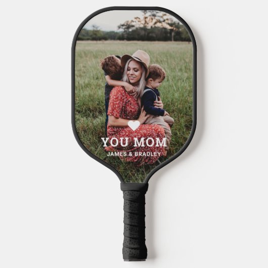 Cute HEART LIGT U MOM Moederdag Foto Pickleball Paddle (Voorkant)
