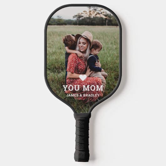 Cute HEART LIGT U MOM Moederdag Foto Pickleball Paddle (Achterkant)
