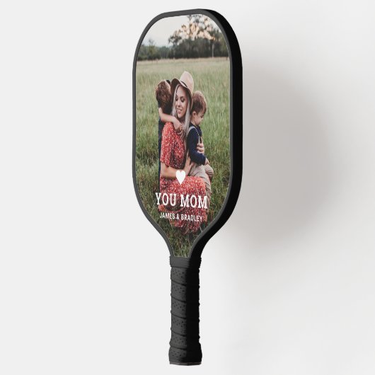Cute HEART LIGT U MOM Moederdag Foto Pickleball Paddle (Links)