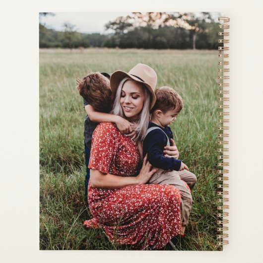 Cute HEART LIGT U MOM Moederdag Foto Planner (Achterkant)