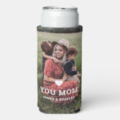 Cute HEART LIGT U MOM Moederdag Foto Seltzer Blikjeskoeler (Seltzer Achterkant)