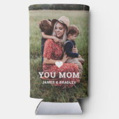 Cute HEART LIGT U MOM Moederdag Foto Seltzer Blikjeskoeler (Achterkant)