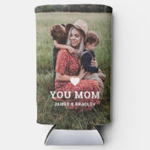 Cute HEART LIGT U MOM Moederdag Foto Seltzer Blikjeskoeler (Voorkant)