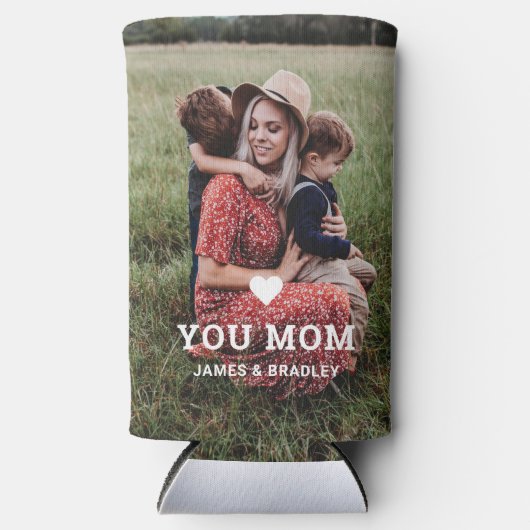 Cute HEART LIGT U MOM Moederdag Foto Seltzer Blikjeskoeler (Voorkant)