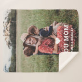 Cute HEART LIGT U MOM Moederdag Foto Sherpa Deken (Voorkant (horizontaal))