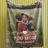 Cute HEART LIGT U MOM Moederdag Foto Sherpa Deken