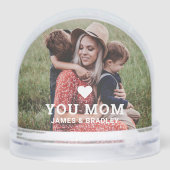 Cute HEART LIGT U MOM Moederdag Foto Sneeuwbol (Achterkant)