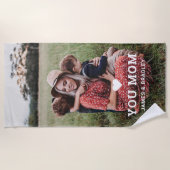 Cute HEART LIGT U MOM Moederdag Foto Strandlaken (Voorkant)