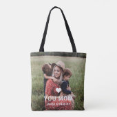 Cute HEART LIGT U MOM Moederdag Foto Tote Bag (Achterkant)