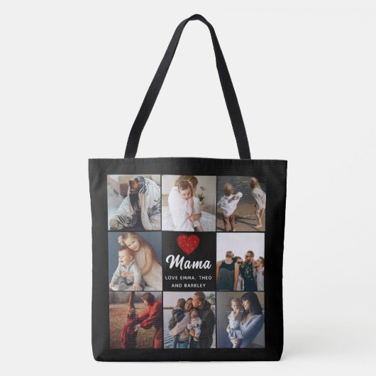 Cute HEART LIGT U MOM Moederdag Foto Tote Bag (Voorkant)