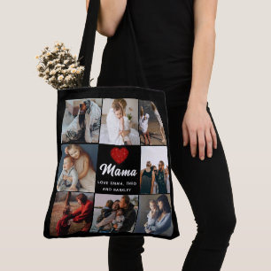 Cute HEART LIGT U MOM Moederdag Foto Tote Bag