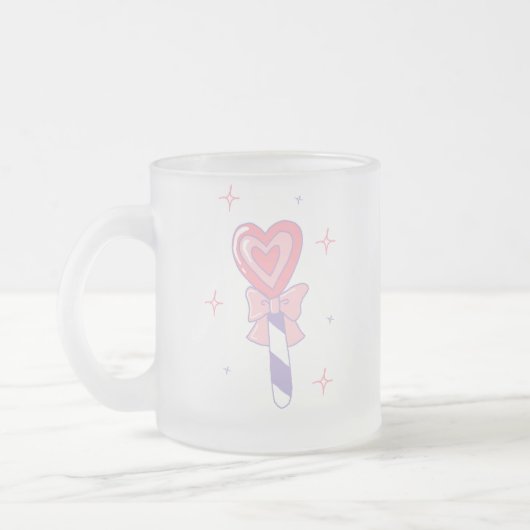 Cute Heart Lollipop Matglas Koffiemok (Links)