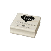 Cute Heart Love Script Return Address Rubberstempel (Stempel)
