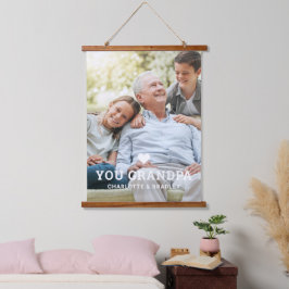 Cute HEART LOVE You GRANDPA Photo Names Hangend Wandkleed